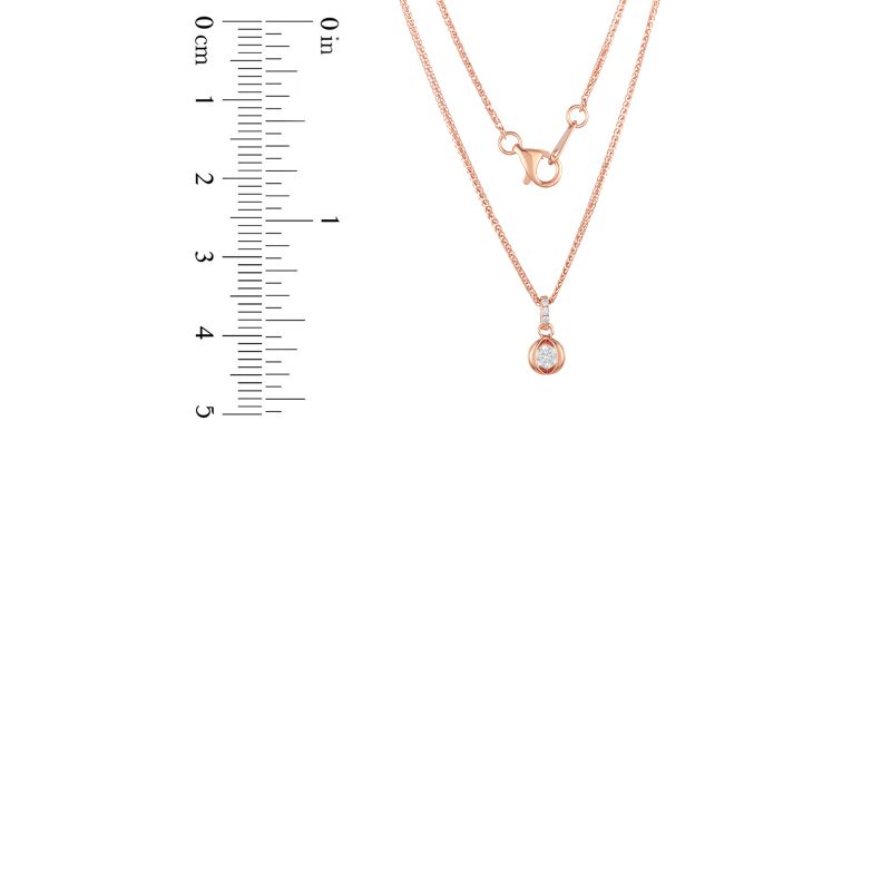 18K Rose Gold Diamond Necklace with 4 Diamonds