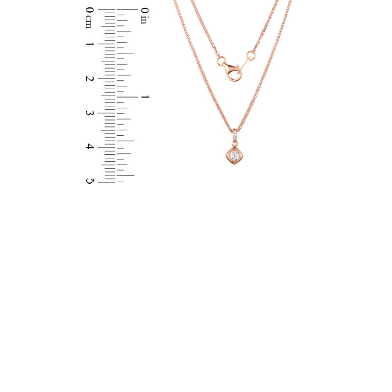 18K Rose Gold Diamond Necklace with 4 Diamonds