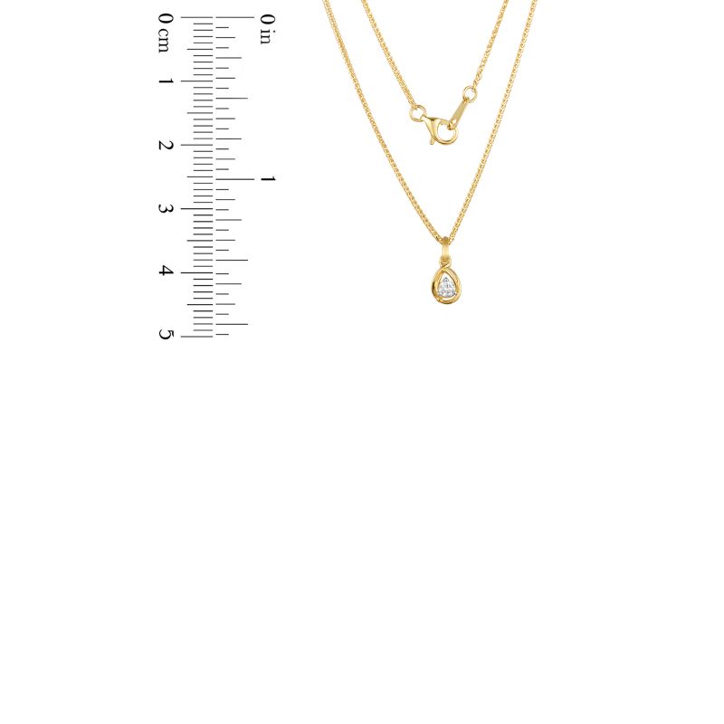 18K Yellow Gold Diamond Necklace with 4 Diamonds