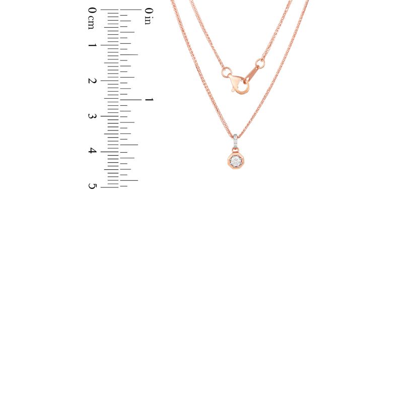 18K Rose Gold Diamond Necklace with 4 Diamonds