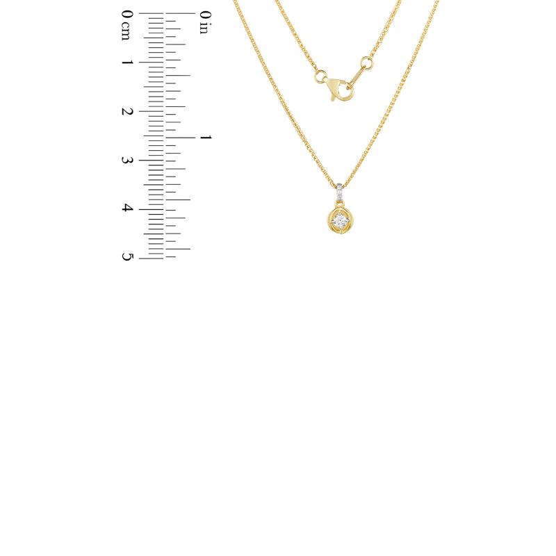 18K Yellow Gold Diamond Necklace with 4 Diamonds