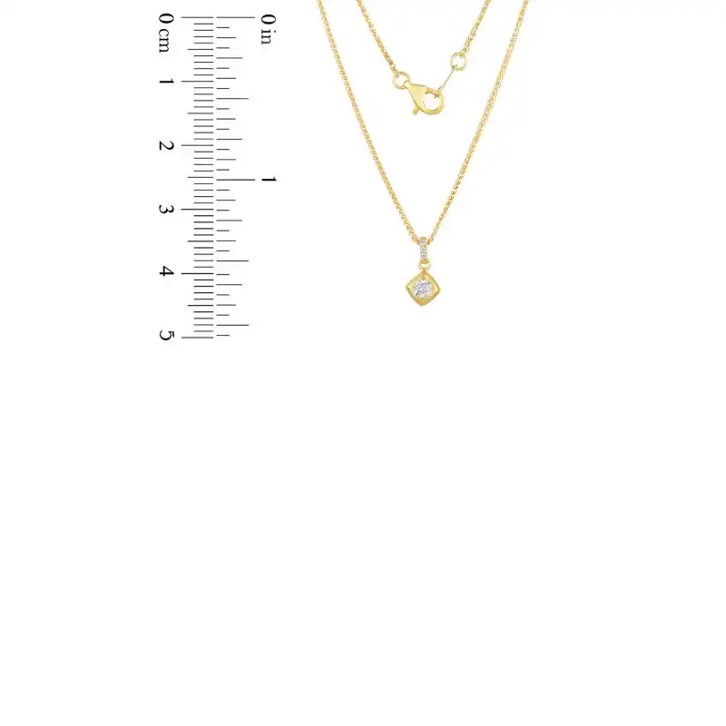 18K Yellow Gold Diamond Necklace with 4 Diamonds
