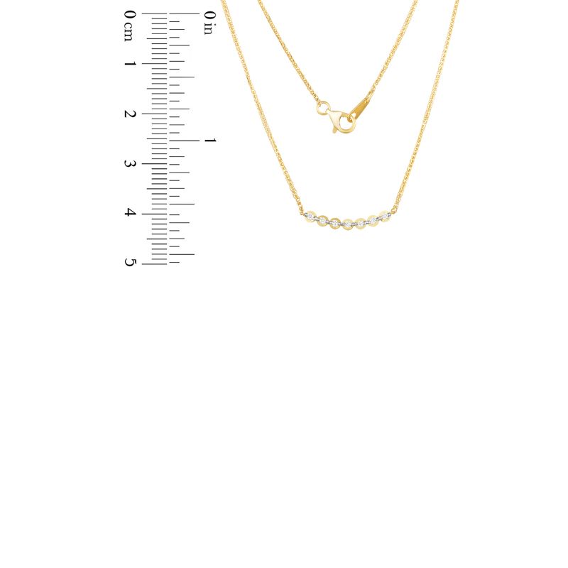 18K Yellow Gold Diamond Necklace with 7 Diamonds