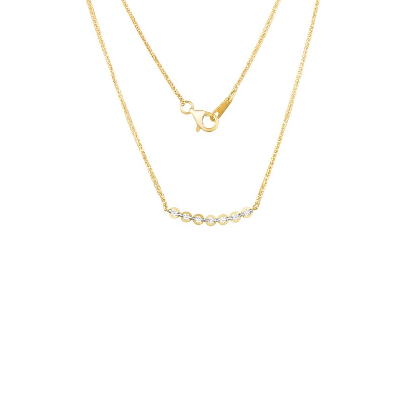 Necklaces and Pendants - Curved Journey - 7 Diamond Pendant 14 Karat White  Gold (3.00 tcw.) - PD1708