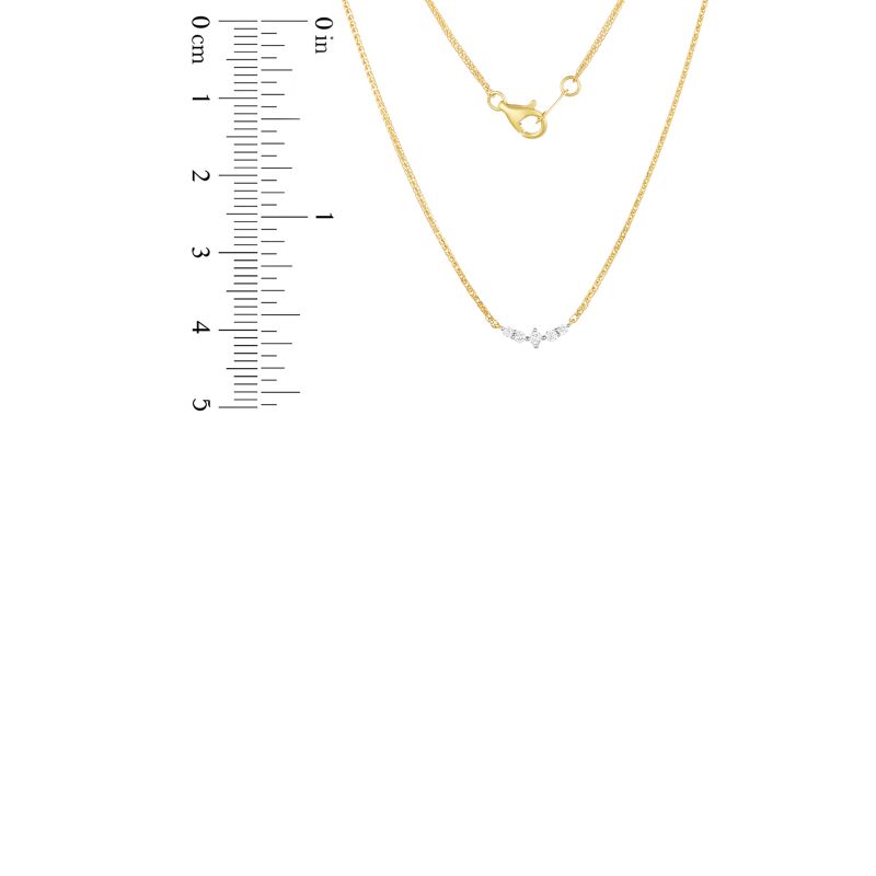 18K Yellow Gold Diamond Necklace with 5 Diamonds