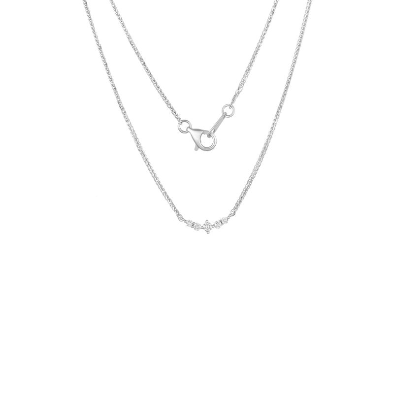 18K White Gold Diamond Necklace with 5 Diamonds