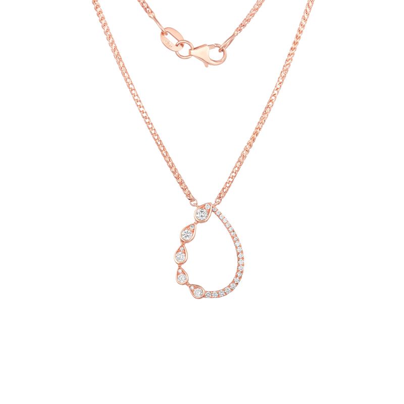 18K Rose Gold Diamond Necklace with 30ROU