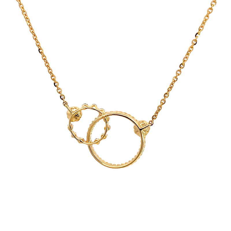 Circle in Circle Gold Diamond Necklace