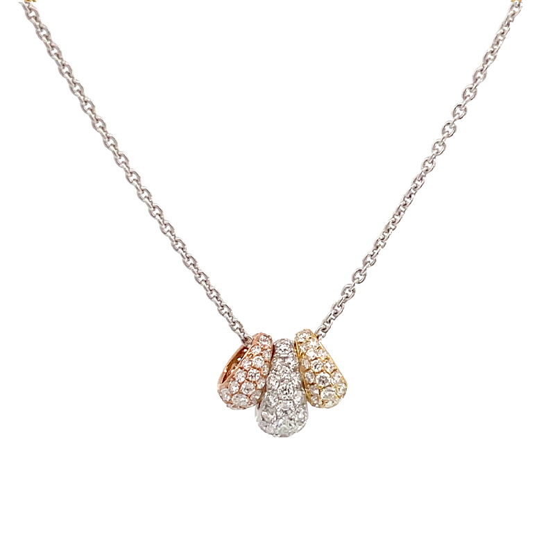 Timeless Elegance - Tricolor Gold Diamond Pendant