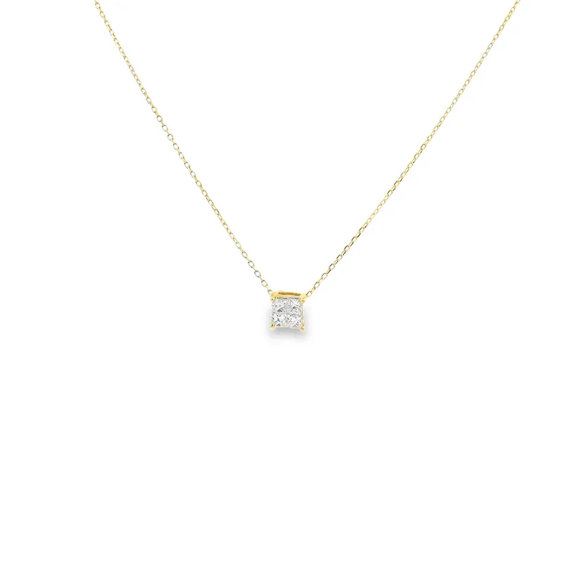 Minimalist Diamond Necklace in 18K Gold