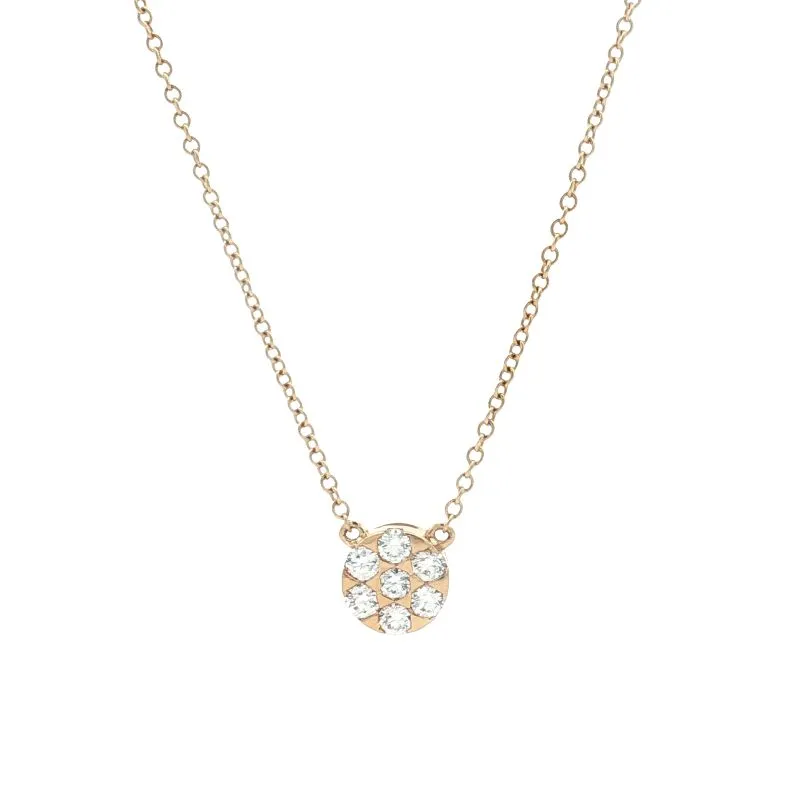 Minimalist Gold Chain Necklace with Three Round Diamond stations