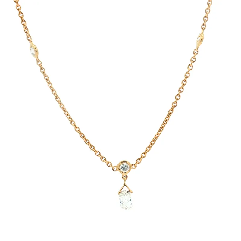 Yellow Gold Diamond Pendant Necklace