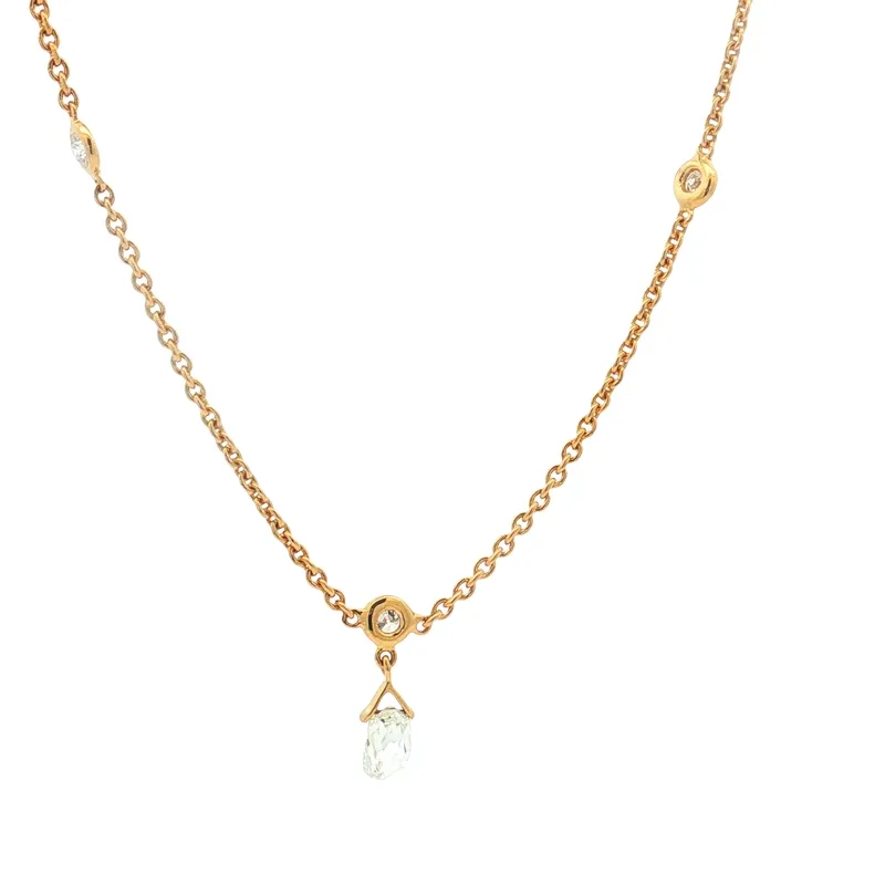 Yellow Gold Diamond Pendant Necklace