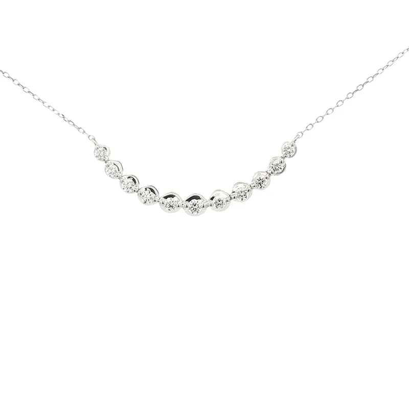 Minimalist Diamond Necklace in 18K Gold