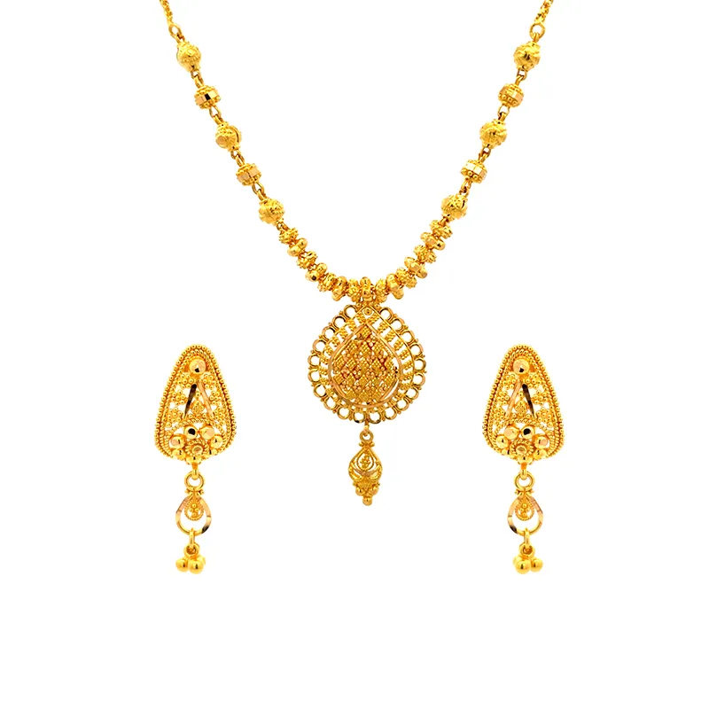 Elegant 22k Gold Chain Necklace Set