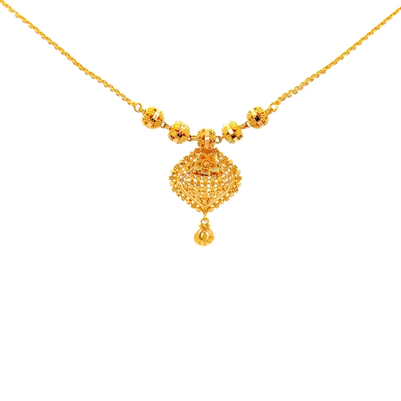 Artisan Crafted 22K Gold Chain Necklace Set