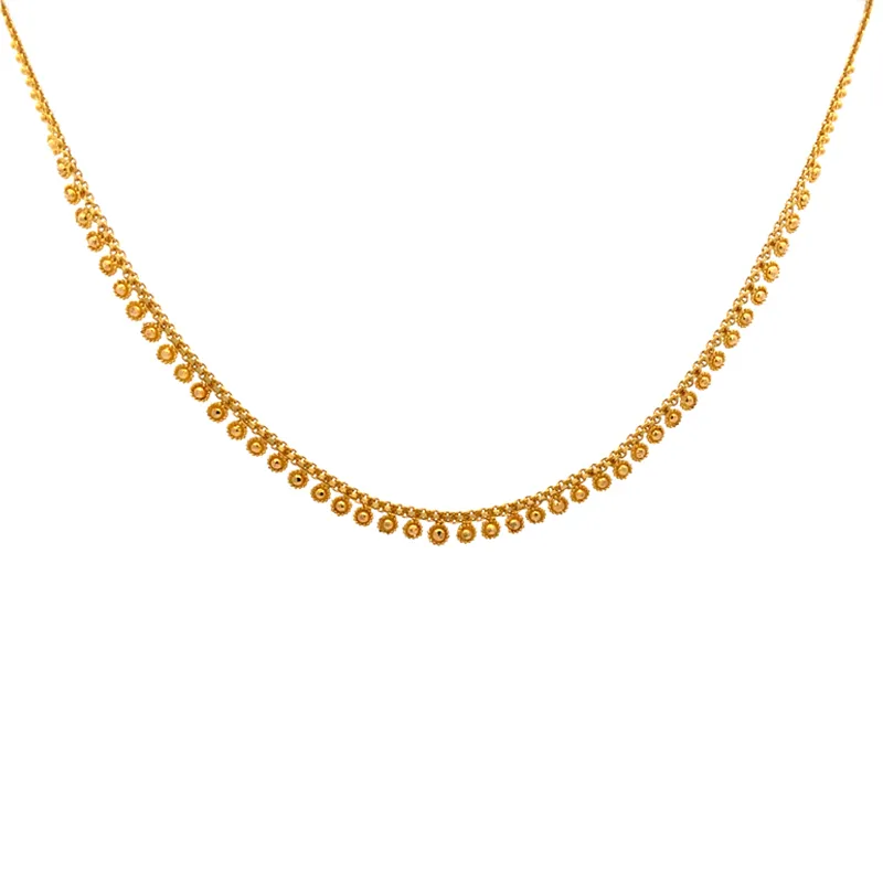 Elegant 22K Gold Pendant Chain Necklace Set
