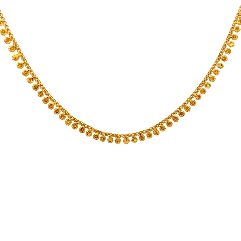 Elegant 22K Gold Pendant Chain Necklace Set