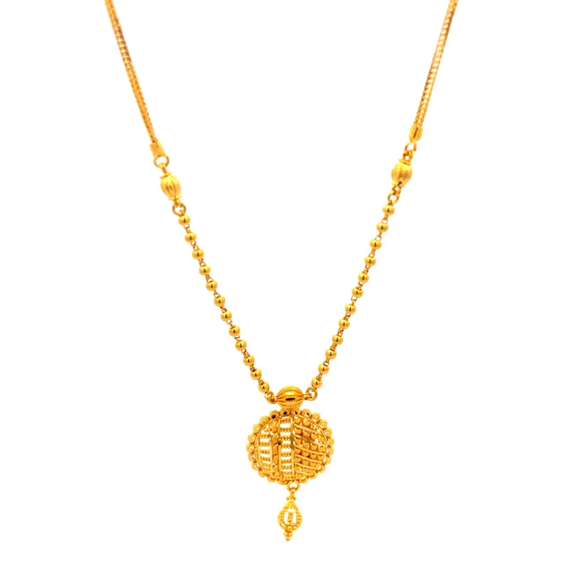 Elegant 22K Gold Necklace and Earrings Set