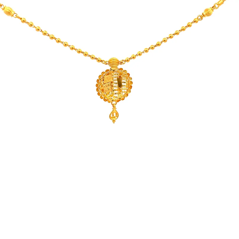 Elegant 22K Gold Necklace and Earrings Set
