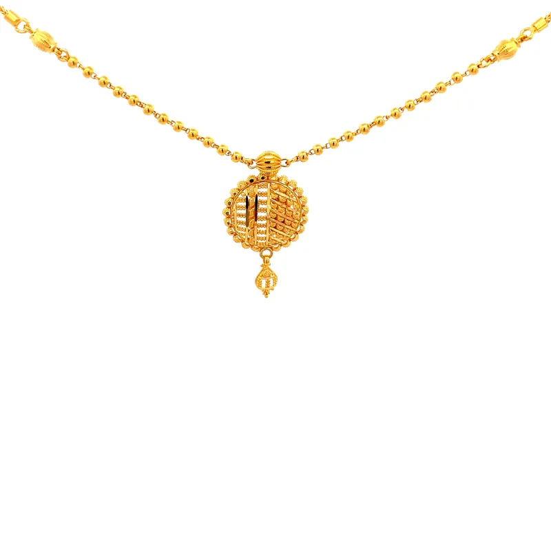 Elegant 22K Gold Necklace and Earrings Set