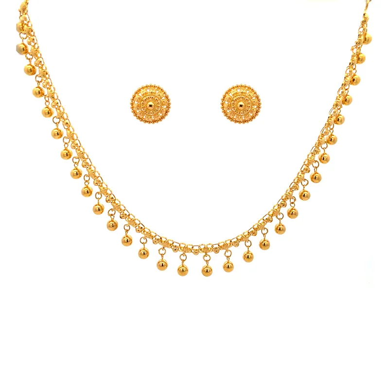 Elegant 22k Gold Chain Necklace Set