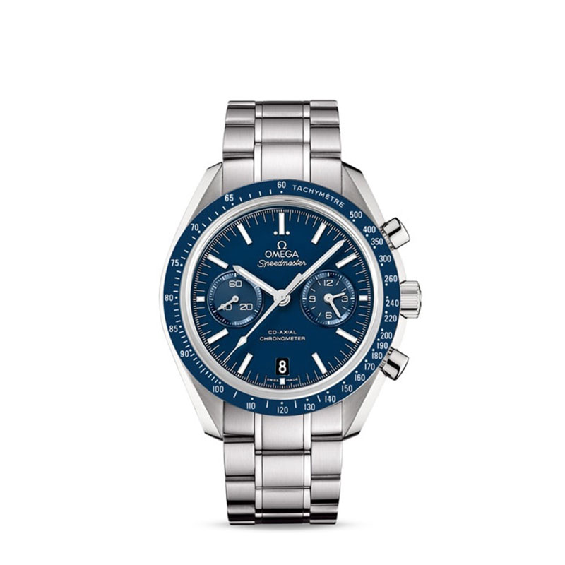Omega Speedmaster Moonwatch titanium on titanium bracelet 44.25mm Co-Axial chronograph  blue dial