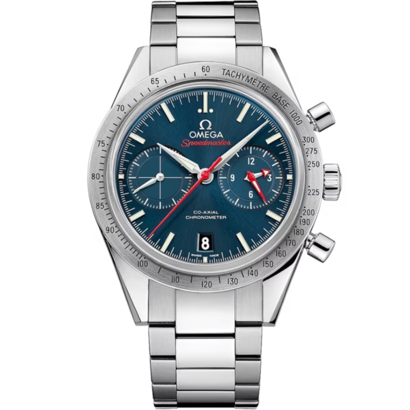 Omega Speedmaster '57 Co-Axial chronograph steel 41.5mm blue dial on steel bracelet