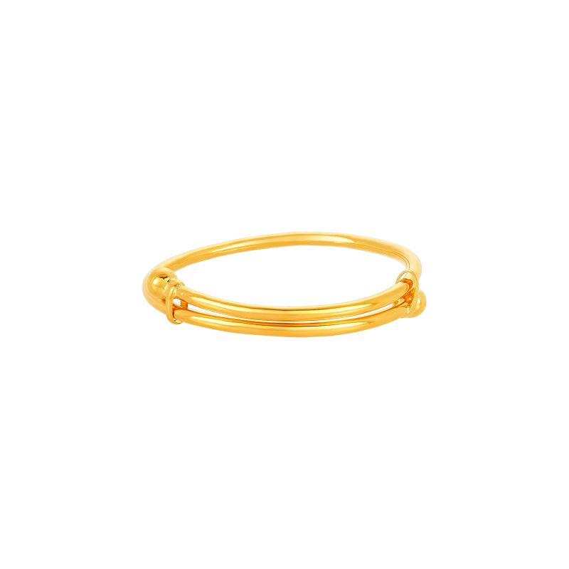 22k Yellow Gold Simple Overlapping Bangle