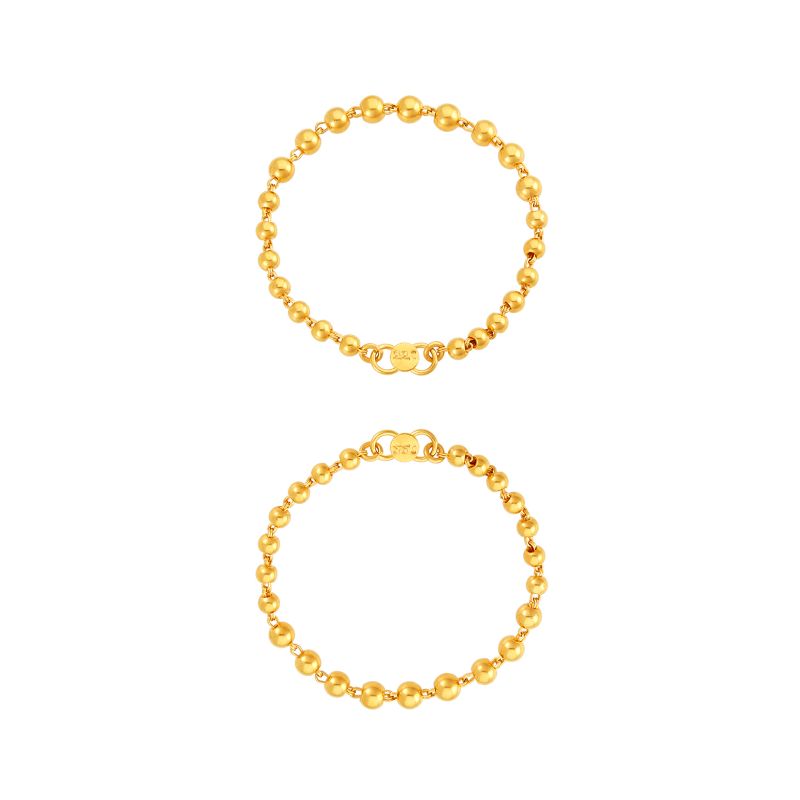 22K Yellow Gold Beaded Baby Bracelet