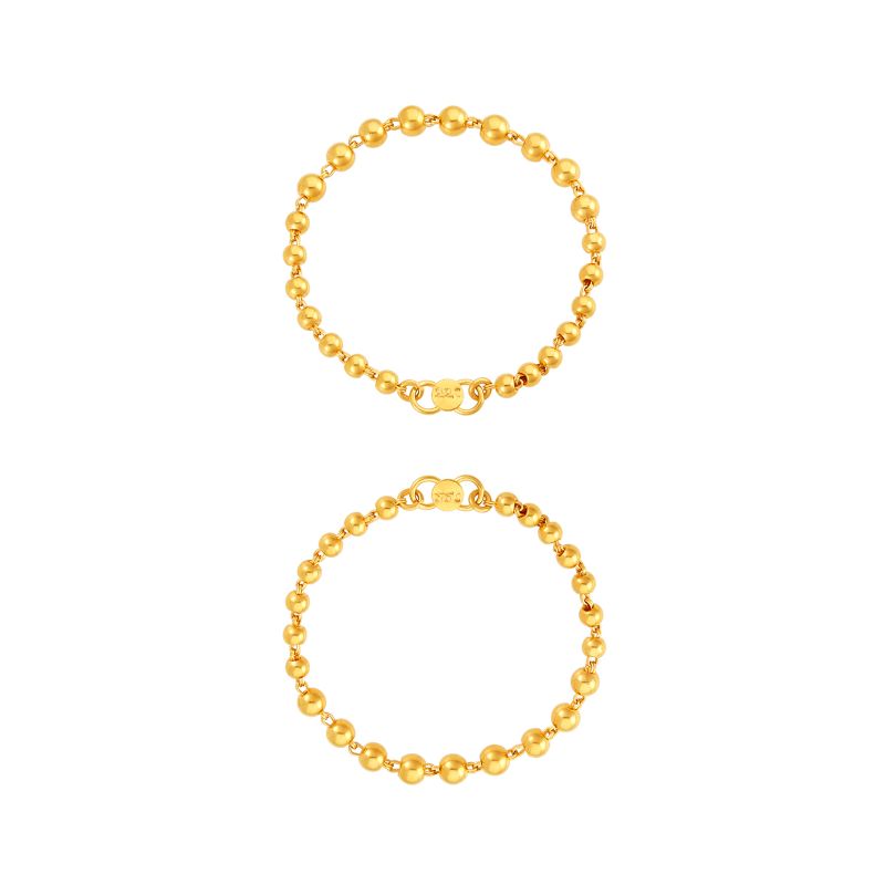 22K Yellow Gold Beaded Baby Bracelet