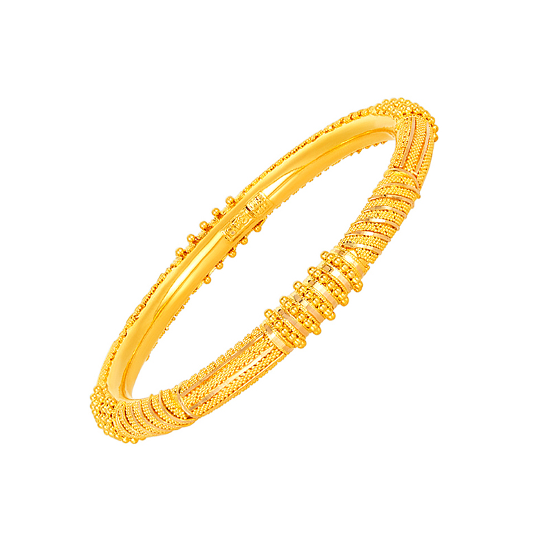 22K Yellow Gold Spiral Pattern Bangle