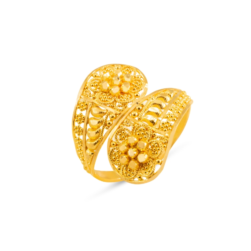 A floral renion - 22 Karat Yellow Gold Ring