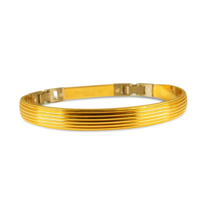Yunix Gold Plated 2-14 Size Bracelet Kada for Men (Gold)