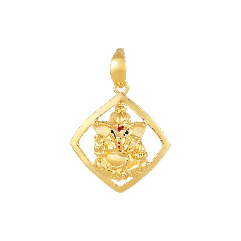 22k Two-toned Gold Ganesh Religious Pendant