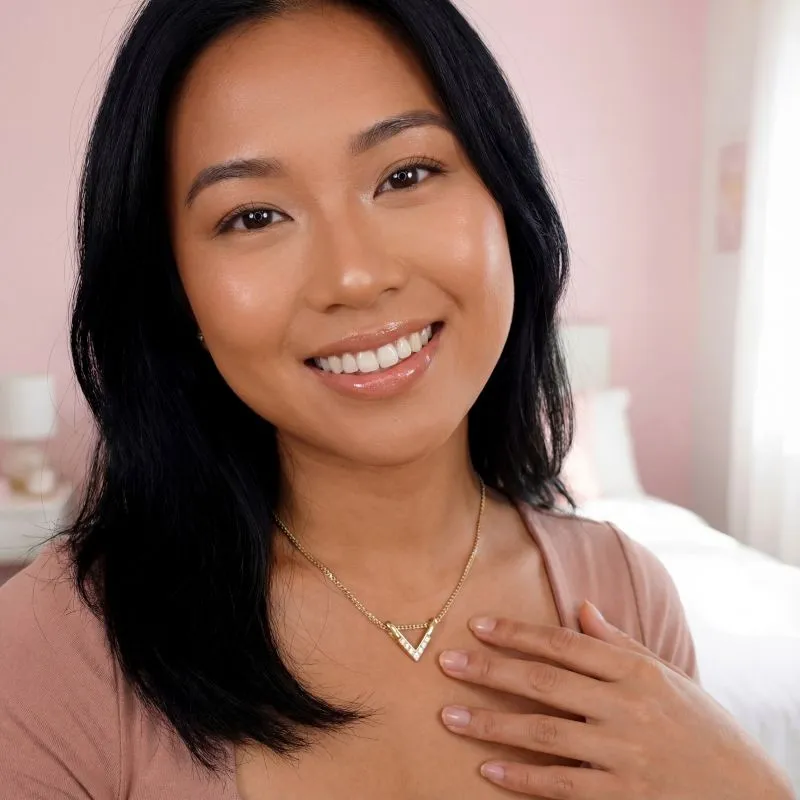 Diamond Triangle Pendant in Yellow Gold