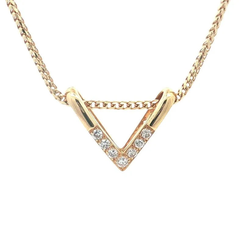 Diamond Triangle Pendant in Yellow Gold