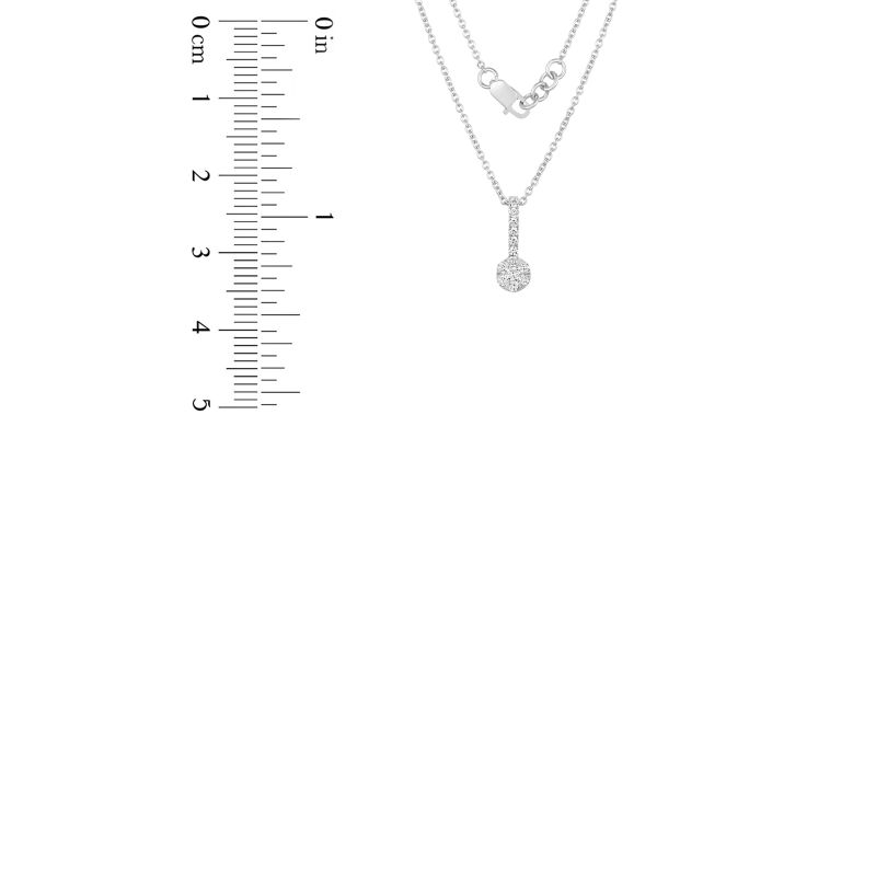 18K White Gold Diamond Pendant with 13 Diamonds