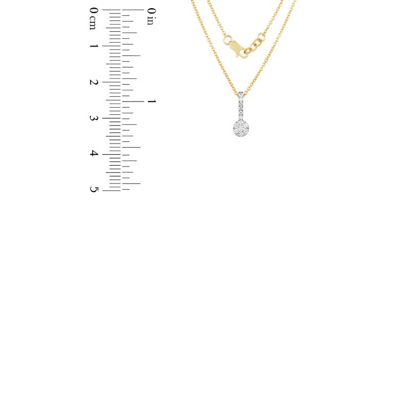 18K Yellow Gold Diamond Pendant with 13 Diamonds