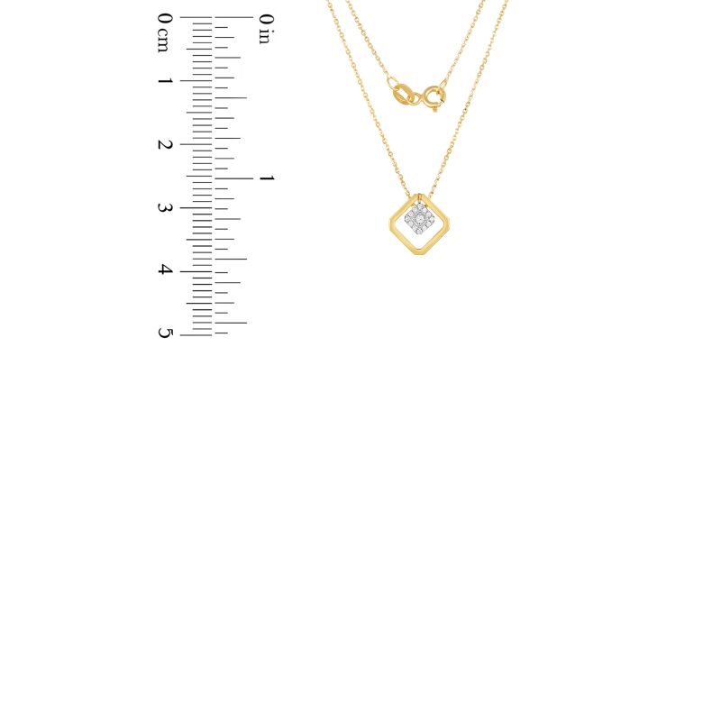 18K White and Yellow Gold Diamond Pendant with 13 Diamonds