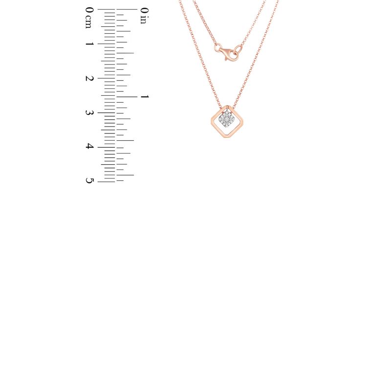 18K Rose Gold Diamond Pendant with 13 Diamonds