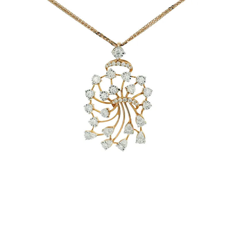 Cascading Gold Diamond Pendant