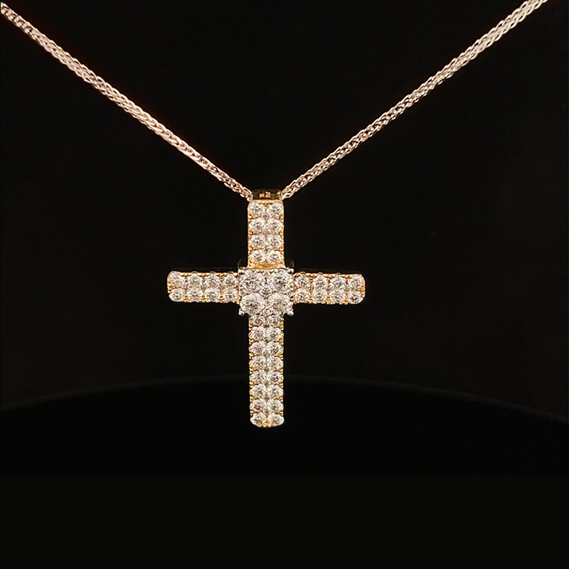 Diamond-encrusted Cross Pendant