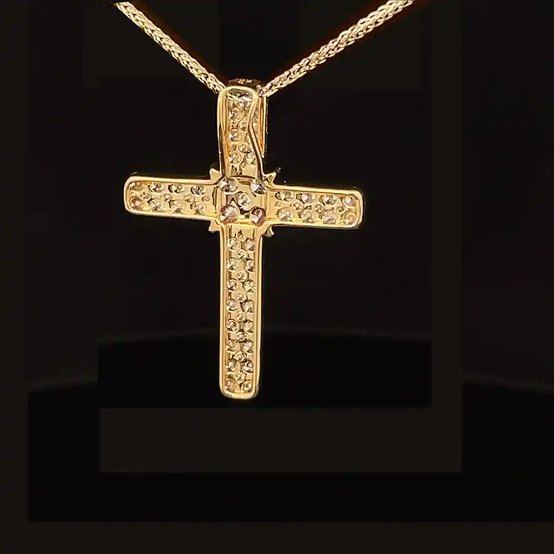 Diamond-encrusted Cross Pendant