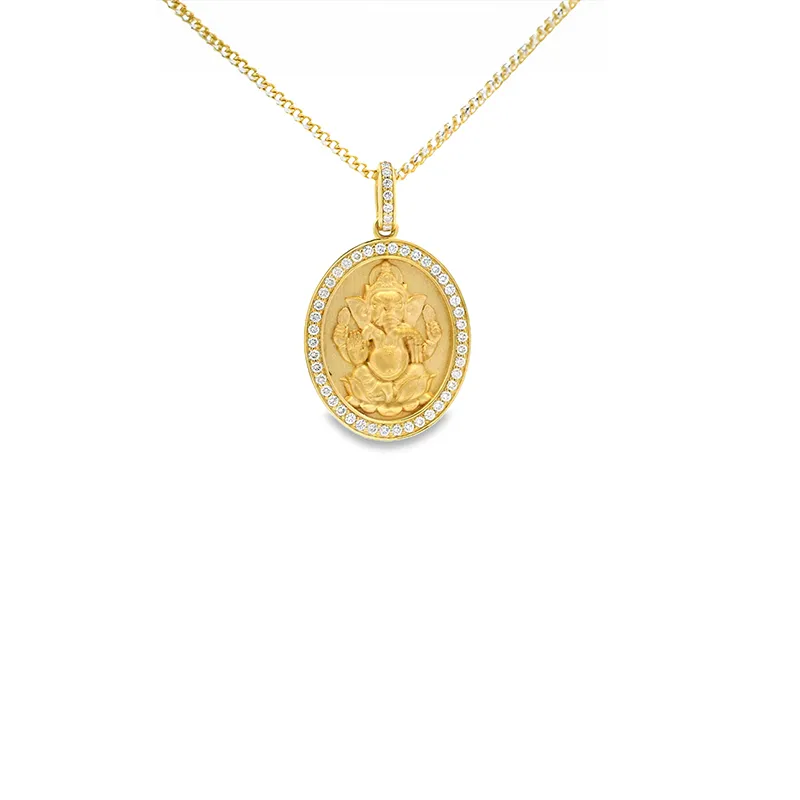 Lord Ganesh pendant in Gold Diamonds