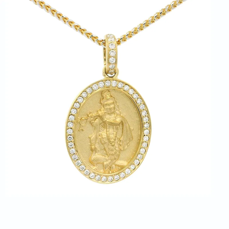 Krishna pendant 18K yellow gold and diamonds