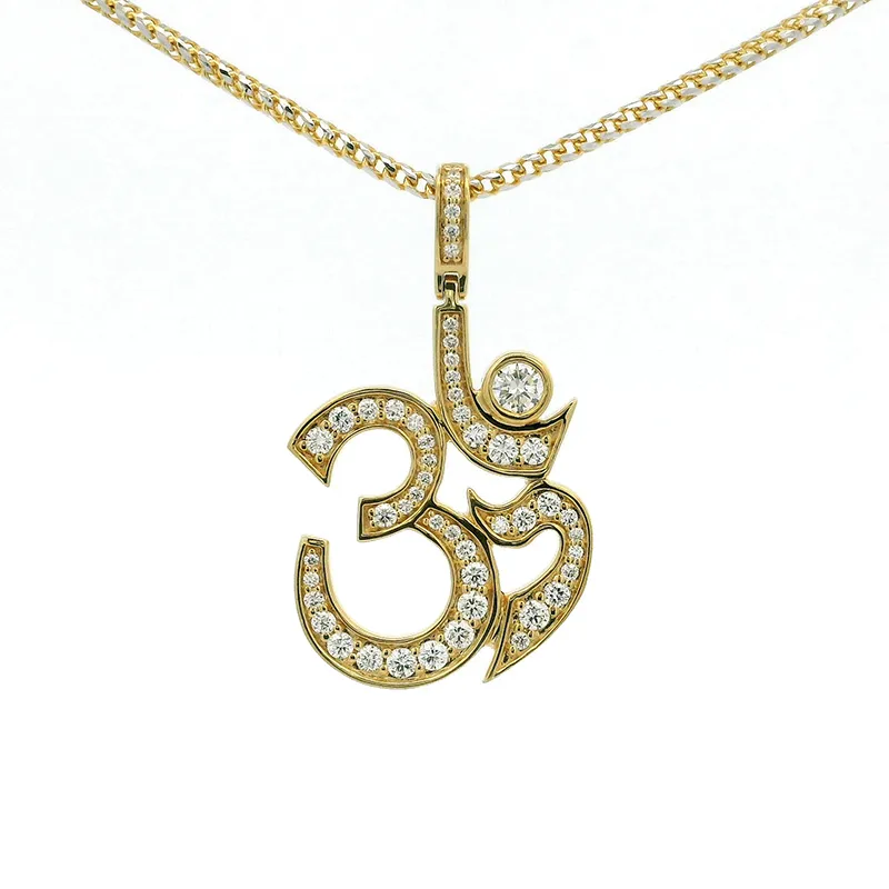 Majestic Om pendant  18K Yellow gold diamonds