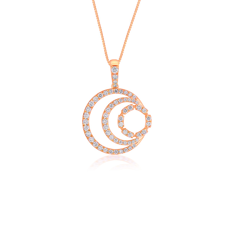 Dainty Pendant in 18K Rose Gold Diamond