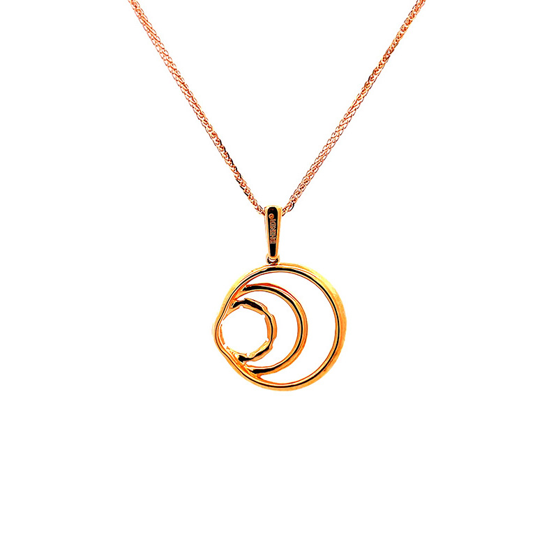 Dainty Pendant in 18K Rose Gold Diamond