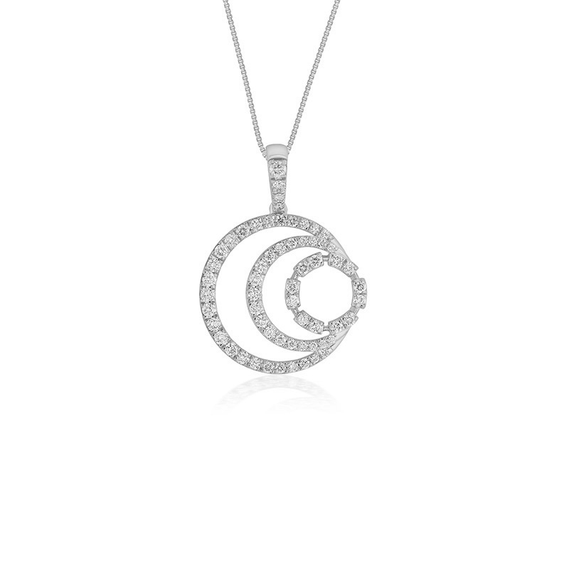 Dainty Pendant in 18K White Gold Diamond